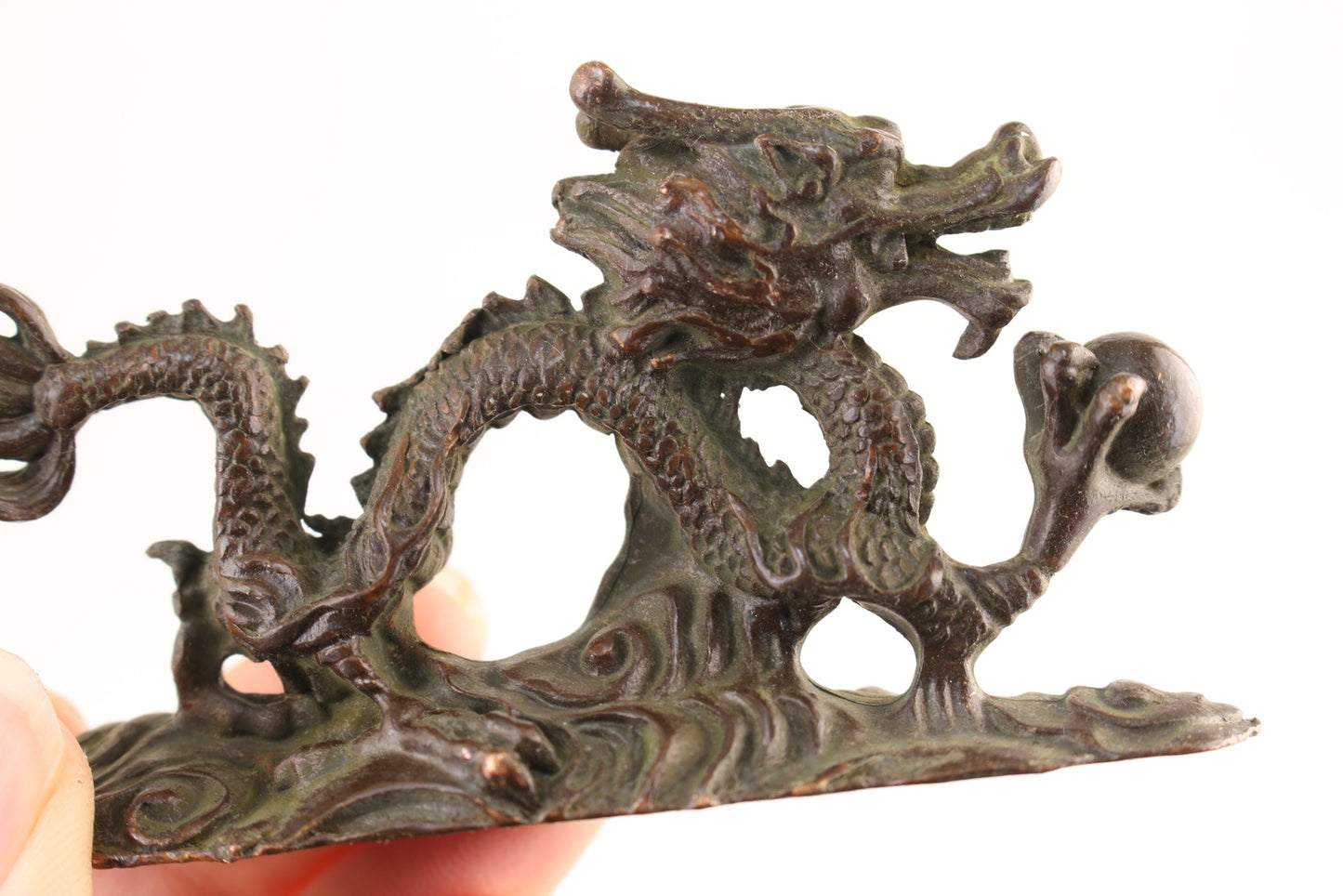 Rare bronze handmade dragon statue figure collectable tea pet home decor art
