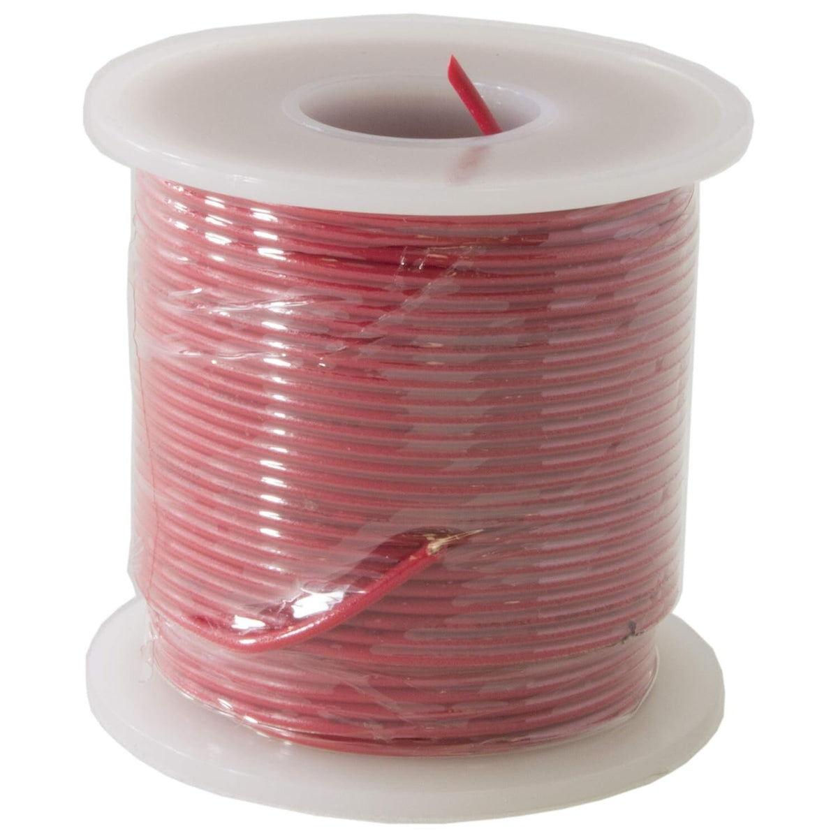 100 Feet Red 22 Gauge Solid Hook-Up Wire, Tinned Copper, PVC Insulation