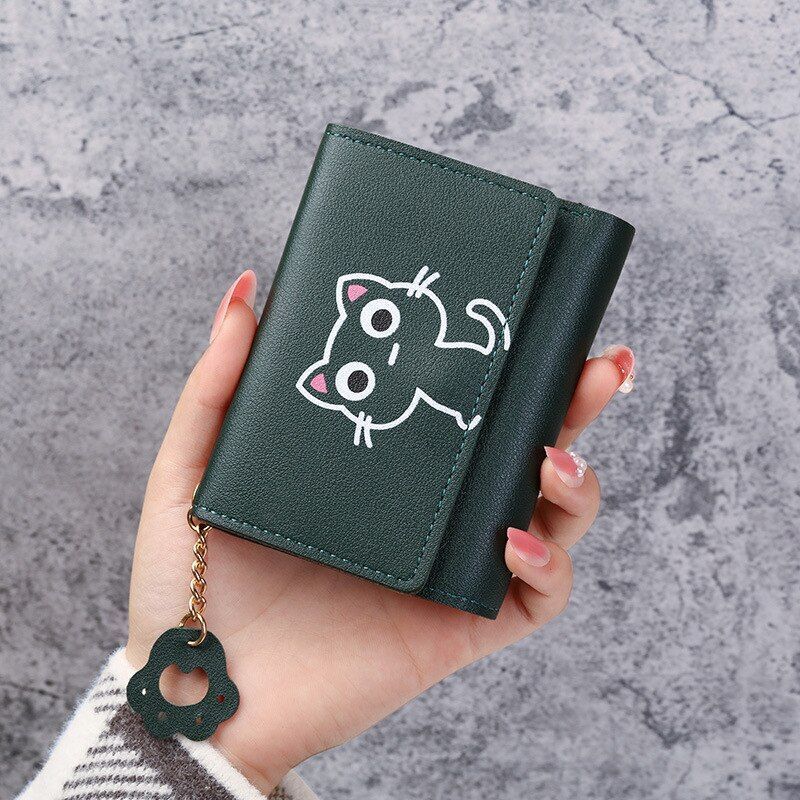 Wallet Cute Short Wallet Leather Small Purse Money Bag Card Holder 11.5x2x9 cm