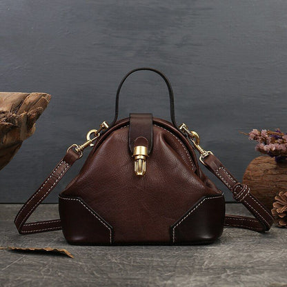 Vintage Shoulder Bag Genuine Leather Bag Retro Handbag Crossbody Purse Polyester