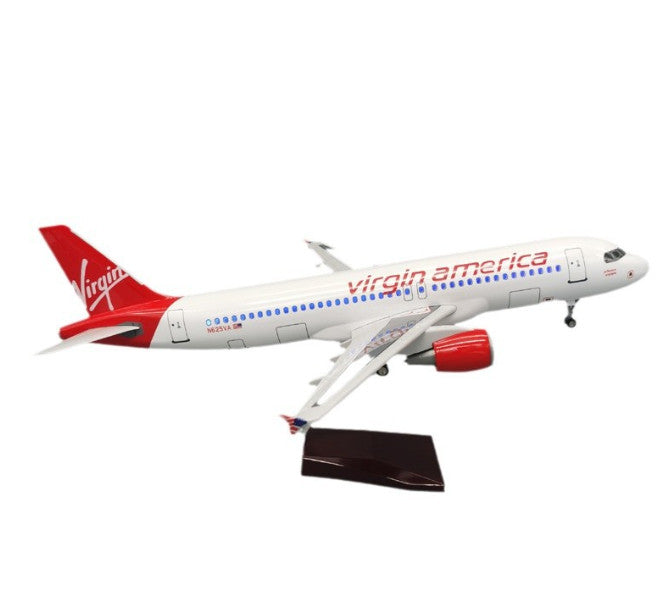 1:80 47CM Virgin America AIRBUS A320neo Plane Landing Gear Resin Aircraft Model