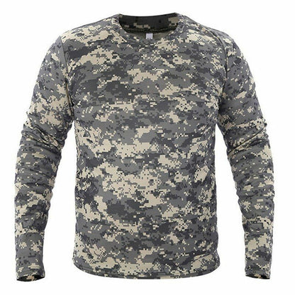 Quick-dry Camouflage Long sleeve T-shirt Outdoor Tactical Hunting Hiking Camping
