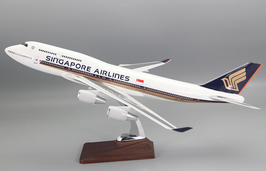 47CM 1:150 SINGAPORE AIRLINES BOEING 747-400 9V-SPO Passenger Plane Resin Model