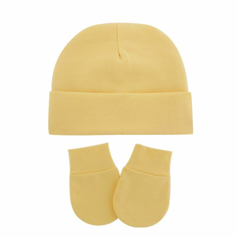Hats Gloves 3pcs/Lot Solid Childrens Cotton Baby Winter Warm Cap Toddler Beanie