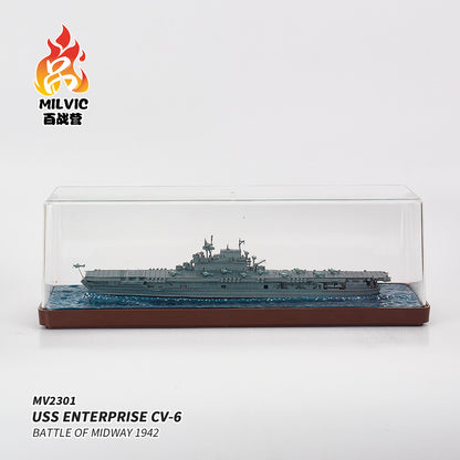 1:700 MILVIC USS ENTERPRISE CV-6 BATTLE OF MIDWAY 1942 Warship Diecast Model