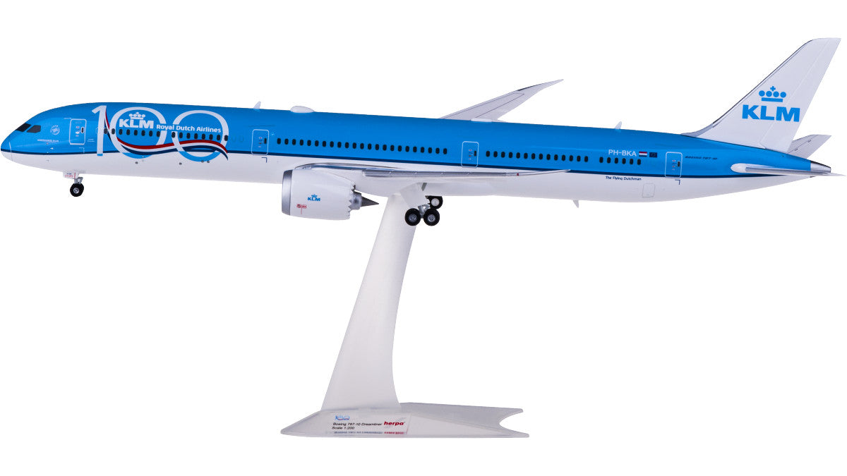 1:200 34CM Herpa KLM DREAM LINER BOEING 787-10 Passenger Plane ABS Plastic Model