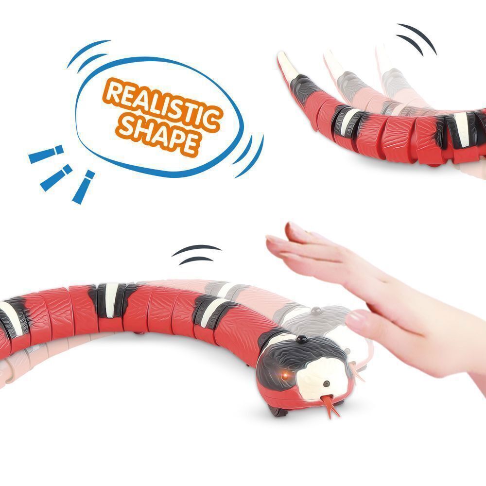 Lifelike Smart Sensing Snake Cat Toys Interactive Eletronic Snake Cat Teaser USB