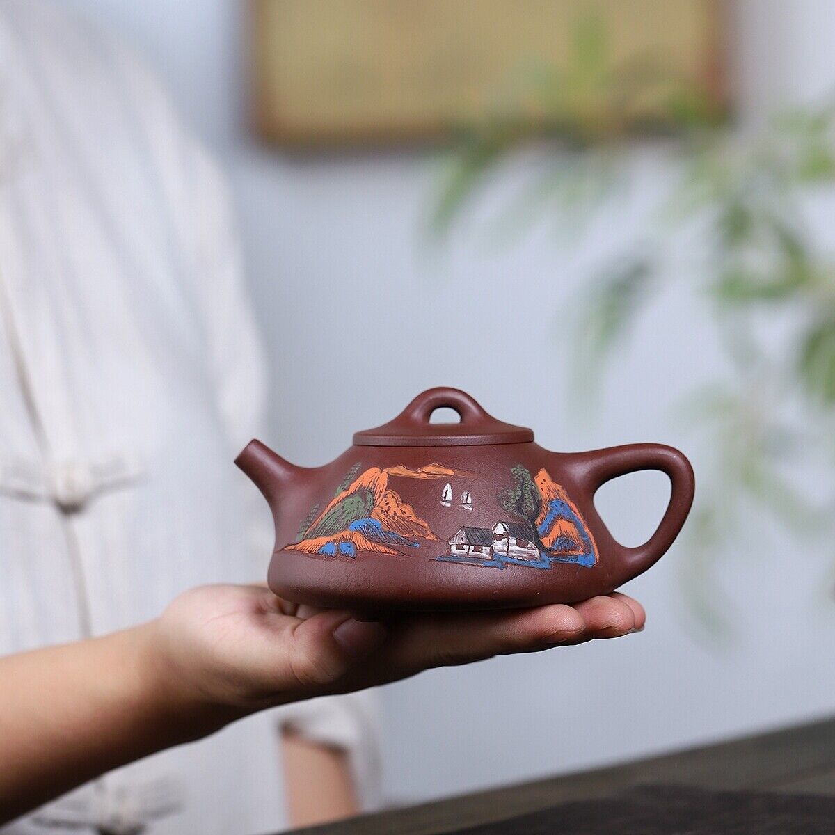 Chinese Shipiao Pot Marked Real Yixing Zisha Purple Clay Tea Pot 9 Infuser Holes