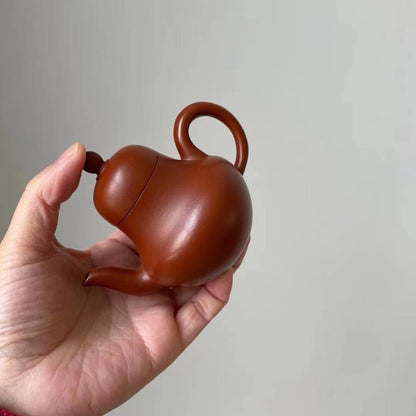 100cc Yixing Zisha Purple Clay ZhuNi Handmade Small Siting Teapot