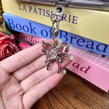 Cute Charms Set for Kindle,Including Y2K Style Heart Grip Holder, Pink Heart Cha