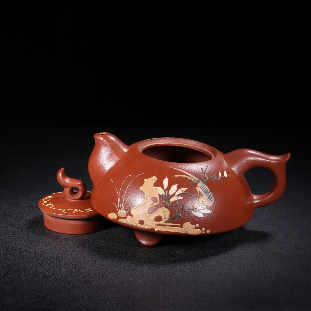 Chinese Yixing Zisha Clay Handmade Exquisite Teapot （飞鸿 底款：汪寅仙）