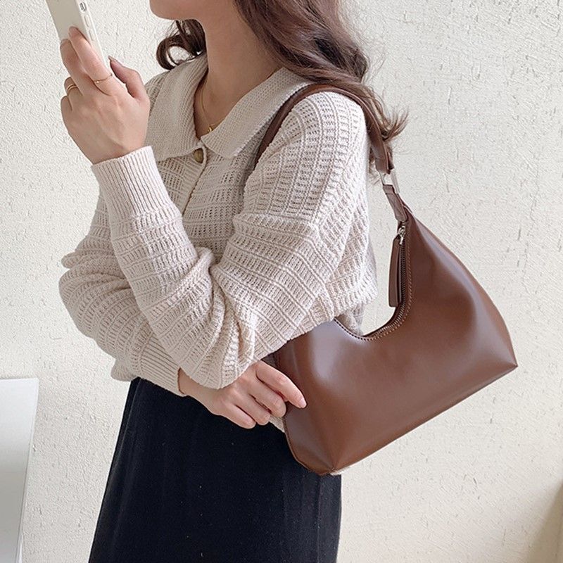 Bag Zipper Small Handbags Fashion Shoulder Bag Synthetic Leather Casual Hobos