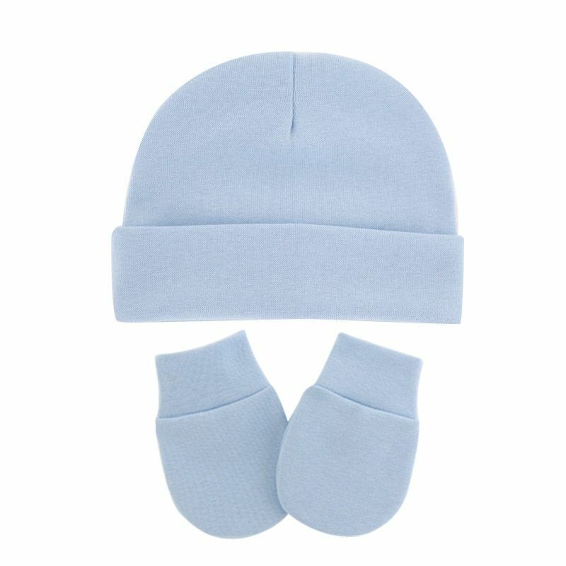 Hats Gloves 3pcs/Lot Solid Childrens Cotton Baby Winter Warm Cap Toddler Beanie