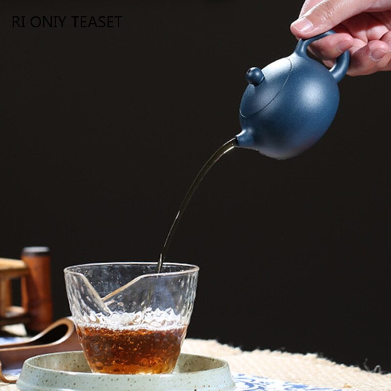 4.13" Yixing Handmade Purple Clay Teapot Ball Shaped Xishi Tea Pot Zisha Tea Set