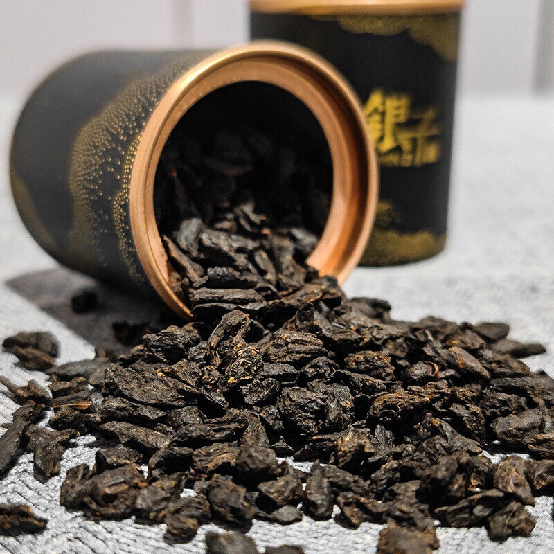 30g Small Can of Crushed Silver Tea Fossilized Ripe Pu-erh Tea Ripe Tea 糯米香特级茶叶