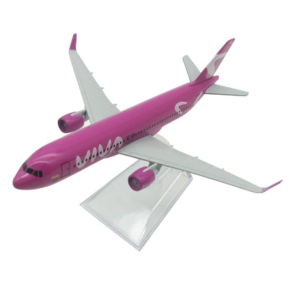 A320 Viva Air Pink Civil Airliner Model 16cm Simulation Aircraft Plane Ornaments
