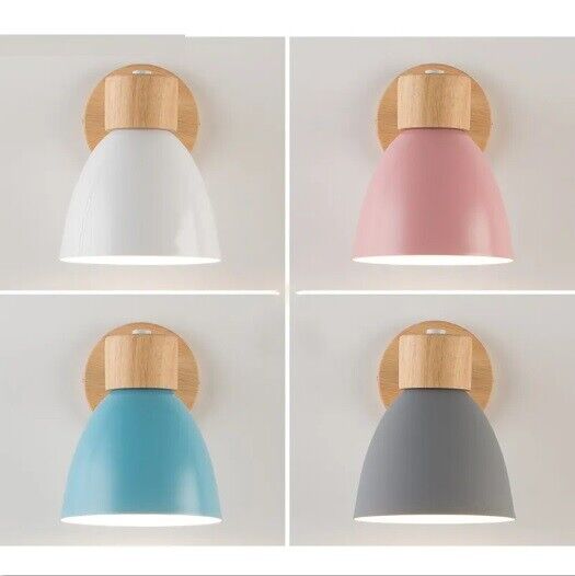 Wall Lamps W/ Switch Wooden Nordic Modern Sconce Home Bedroom Living Room Lights