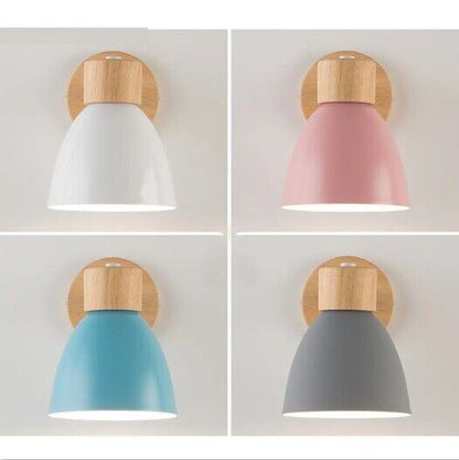 Wall Lamps W/ Switch Wooden Nordic Modern Sconce Home Bedroom Living Room Lights