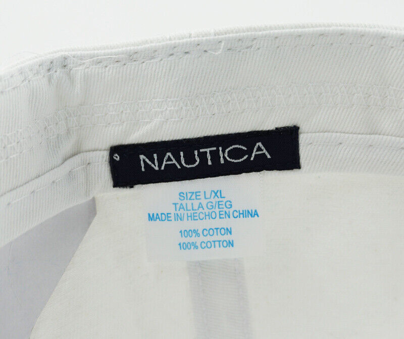 Nautica Hat White Adjustable Golf Ball Baseball Cap 100% Cotton Men's Unisex