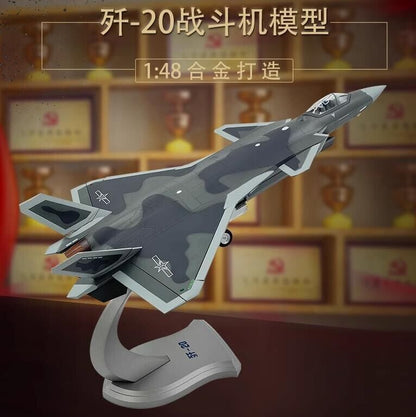 1:48 44CM J-20 Stealth Fighter Diecast Airplane Military Aircraft Plane Model