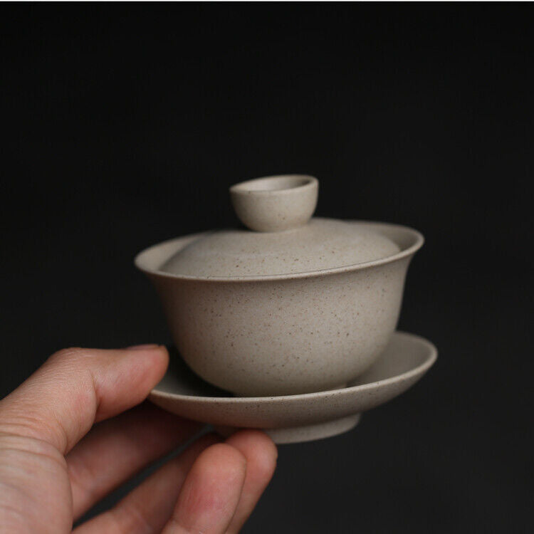 Small Gaiwan Ceramic Tea Cup Covered Bowl With Saucer Lid Chinese Tureen Pottery