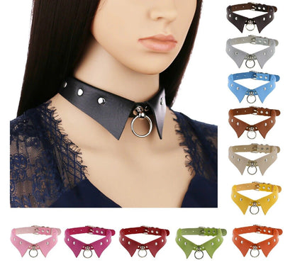 Women Men Chokers Steampunk Party Necklace Gothic Collar Pendants Leather 4x43cm