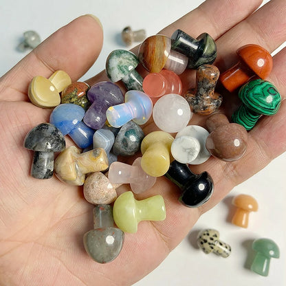 Mini Crystal Mushrooms Agate Stones Natural Quartz Gem Crystal Healing