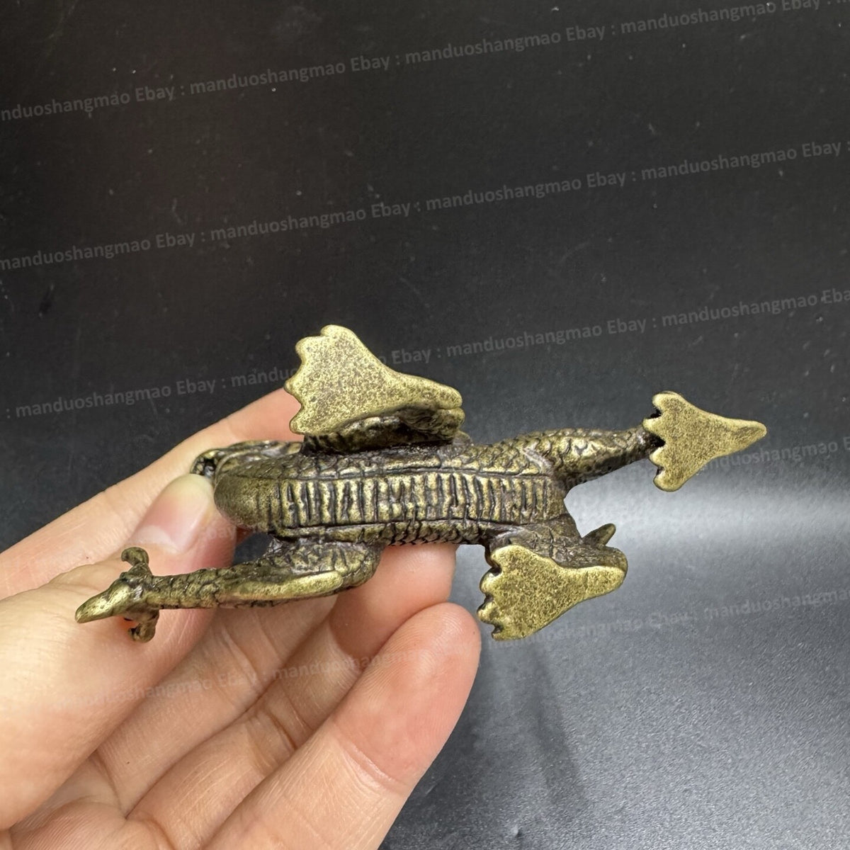 Solid Brass Azure Dragon Statue Feng Shui Guardian Decor