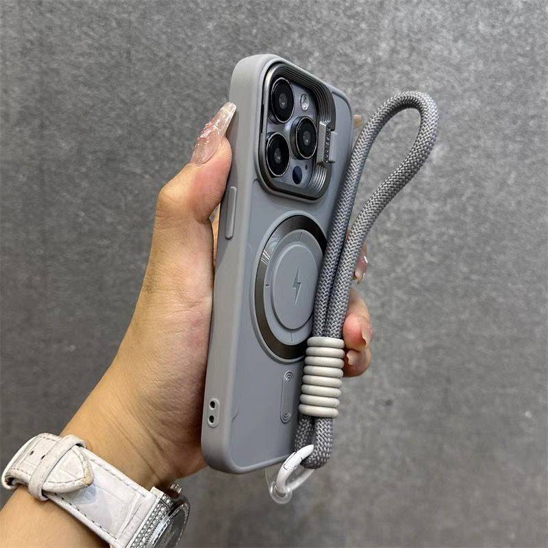 Lens Protection Flip Bracket Transparent Lanyard Case for iPhone 17 ProMax/16/15