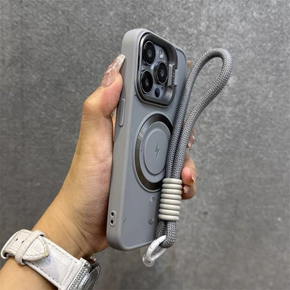 Lens Protection Flip Bracket Transparent Lanyard Case for iPhone 17 ProMax/16/15
