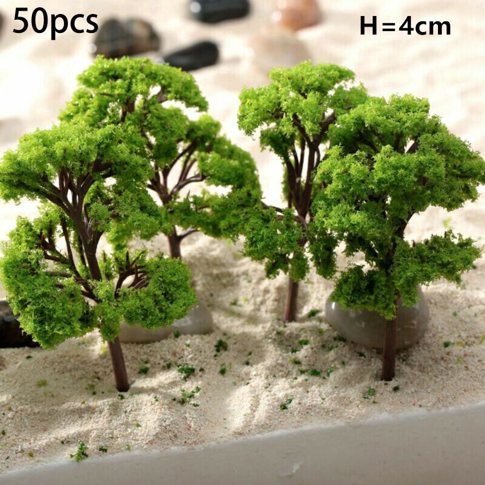 Artificial Miniature Tree 20-70Pcs Plastic Train Scenery Railroad Building Decor