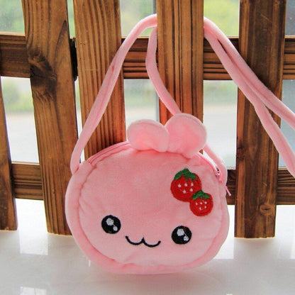 Cartoon Plush Lovely Children Purse Messenger Bags Animal Panda Cat Fluffy Baby