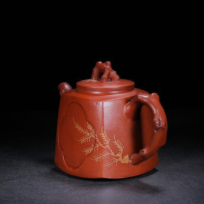 Chinese Yixing Zisha Clay Handmade Exquisite Teapot （长青 底款：蒋蓉）