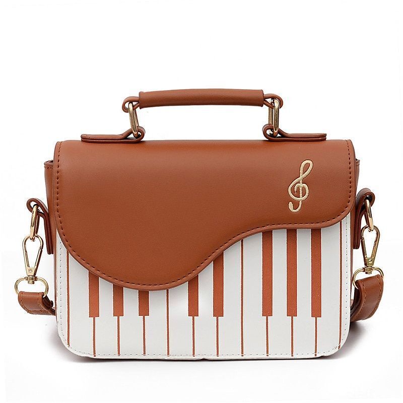 Piano Print Luxury Shoulder Bag Handbag Crossbody Purse Evening Totes Polyester