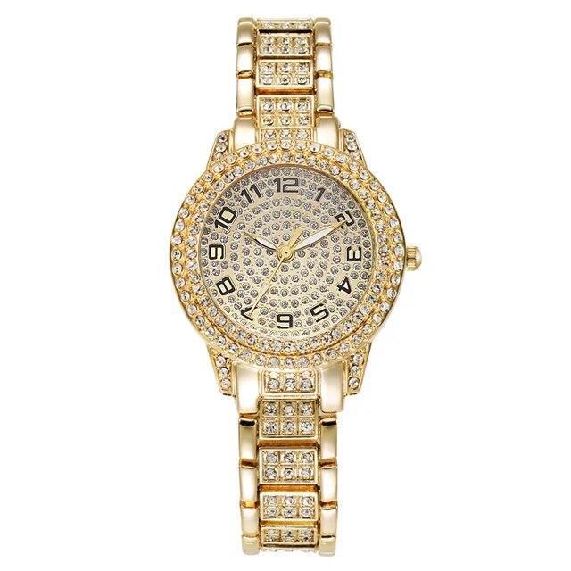 Reloj De Cuarzo Con Diamantes Para Mujer Pulsera Elegante Femenina De Marca Lujo