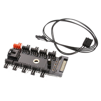 10x 4-pin PC CPU PWM Cooling Fan Speed Controller Hub SATA Power Socket Splitter