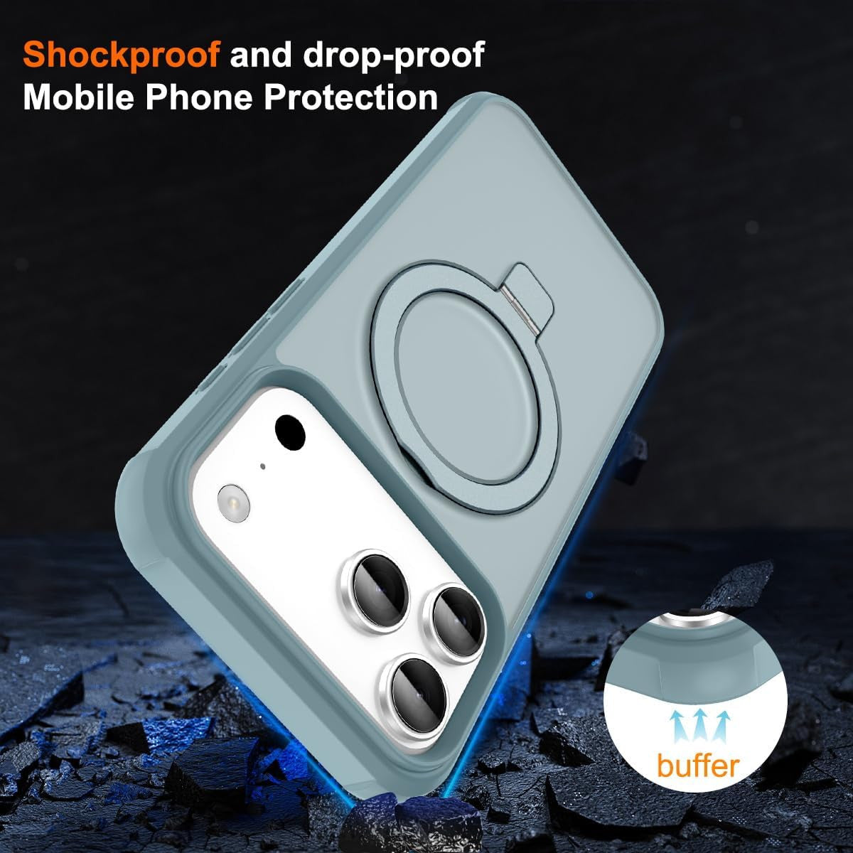 Magnetic Compatible with Iphone 17 Pro Max Case with Stand [Military Grade Drop