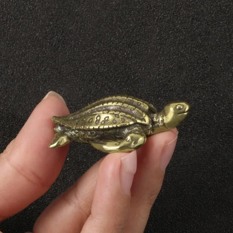 Brass Turtle Ornaments Tea Pet Decoration Office Ornaments Copper Artifact