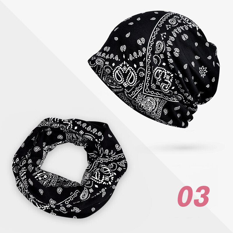 Women Floral Baggy Slouchy Beanie Hat Headwear Scarf Snood Hat Cancer Chemo Caps