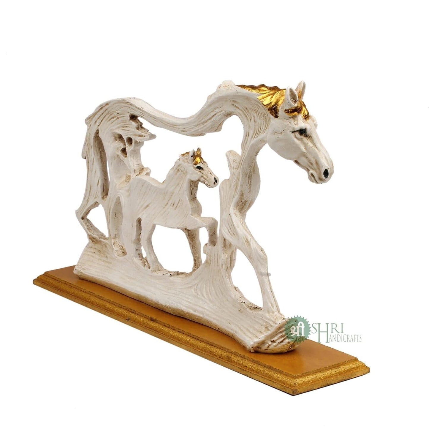 Polyresin Horse Statue with Baby Horse Animal Idol Figurine Gifts for Home Decor