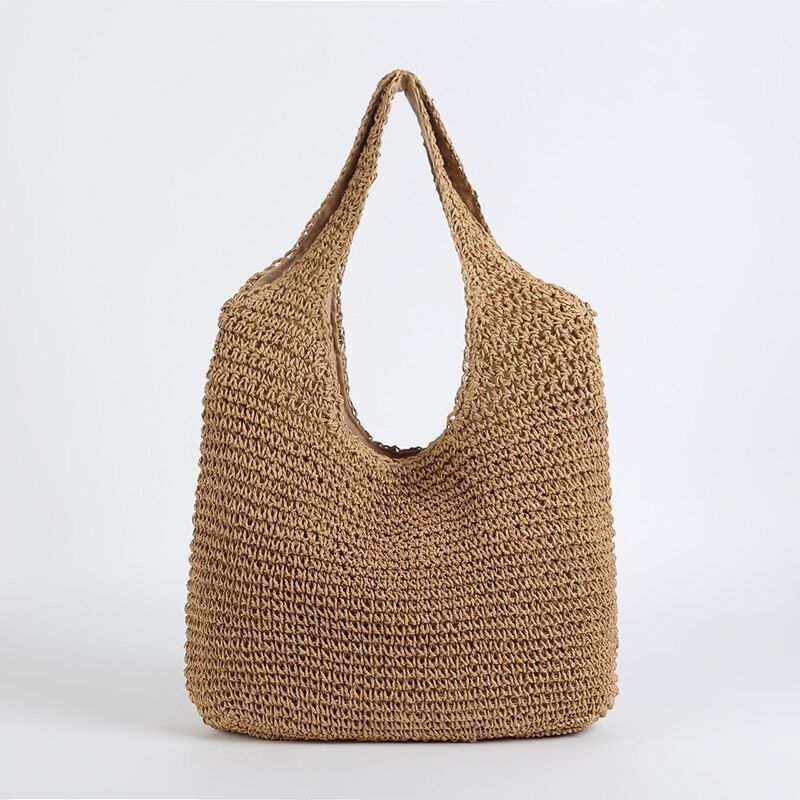 Women Beach Bag Woven Straw Party Shoulder Travel Luxury Tote Fashion Simple Big