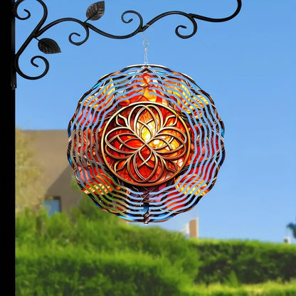 CIFbuy 10 Inch Celtic Wind Spinner 3D Metal Garden Decor Rotating Geometric Art