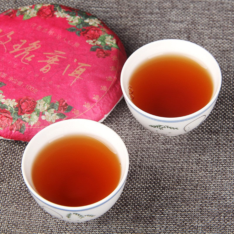 100g Pu'er Tea Ripe Tea Rose Ripe Tea Cake Small Tea Cake