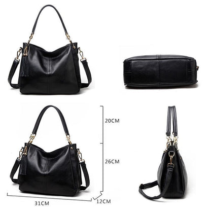Luxury Handbag Small Square Bag Genuine Leather Tassel Style Sling Bag Traveling