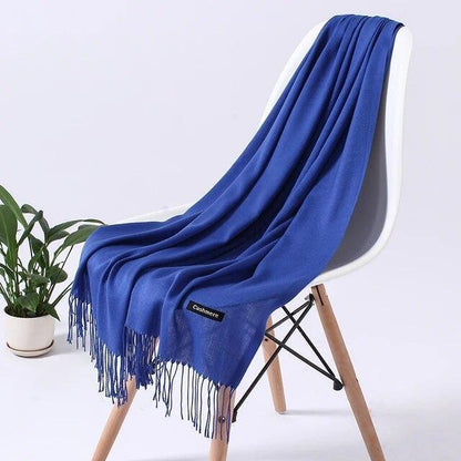 Scarf Solid Colorful Women Tessale Long Shawls Cashmere Scarves Casual Acrylic