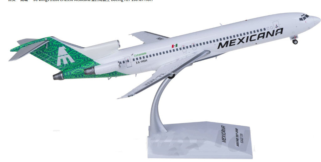 1:200 JC Wings Mexicana Airlines Plane B727-200 XA-HOH Diecast Aircraft Model