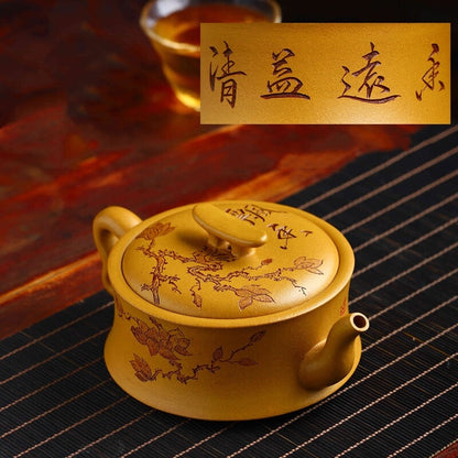 Full Handmade Tea Pot Marked 9 Infuser Hole Water Lock Master Pot 10oz Duan Clay