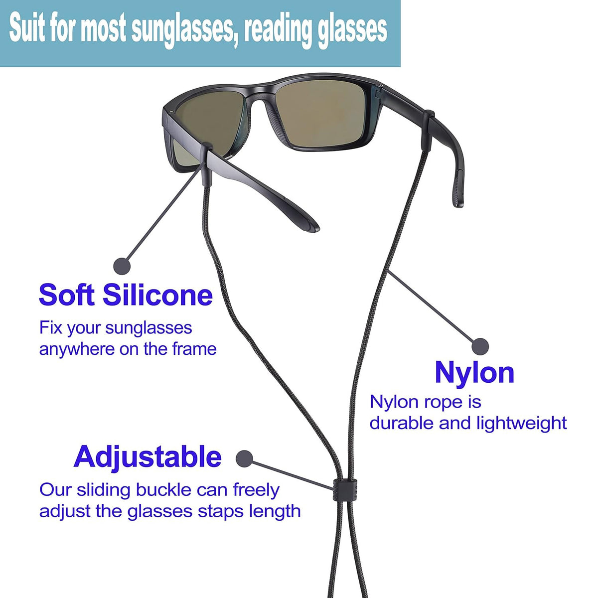 Sport Sunglass Neck Strap Eyeglass Read Glasses Neck Cord Lanyard Holder Lot