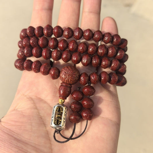 Phoenix Eye Bodhi 108 Beads Bracelet Polished Nepal Mala for Men Women 9mm