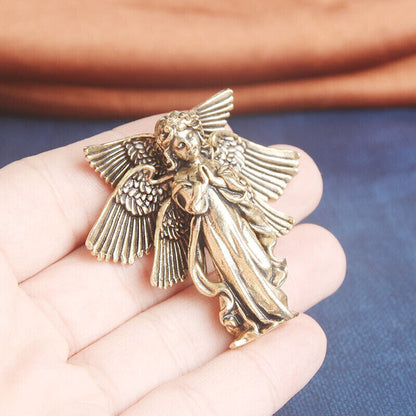 Solid Brass Angel Figurine Small Angel Statue House Decoration Figurines Gift
